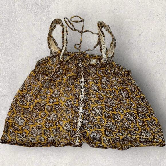 Anthropologie Badrot Top Women’s 10 Boho Tank Brown Multicolor Crochet Fall - Picture 4 of 9